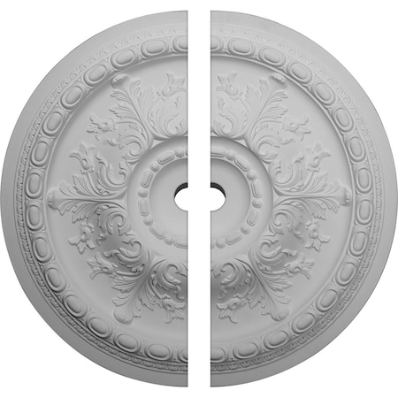 Ekena Millwork Oslo Ceiling Medallion, Two Piece (Fits Canopies up to 7 5/8"), 38 3/8"OD x 3"ID x 2 7/8"P CM38OS2-03000
